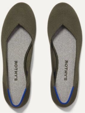 Rothy's EUC The Daily Cypress Olive Green Knit Ballet Flats 10.5